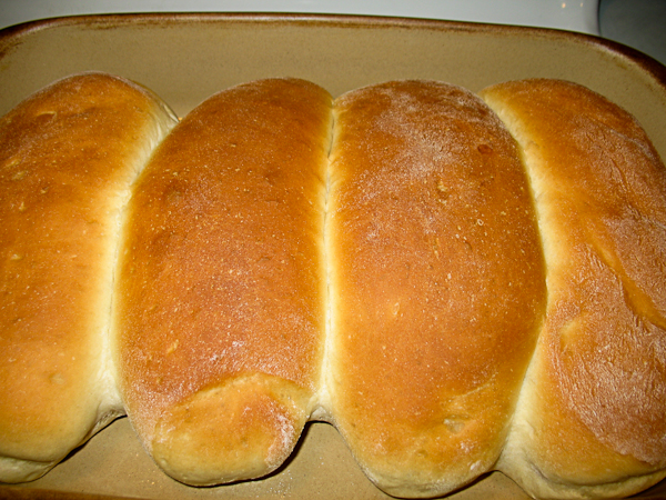 Fresh-baked bread by the author