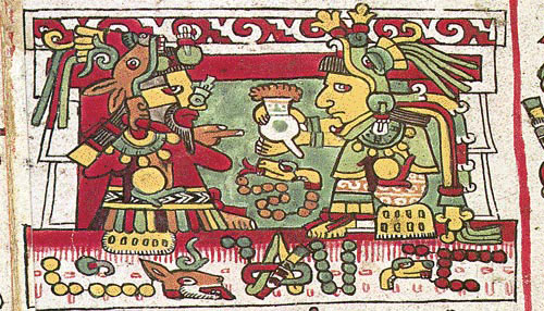 Mayans drinking cocoa